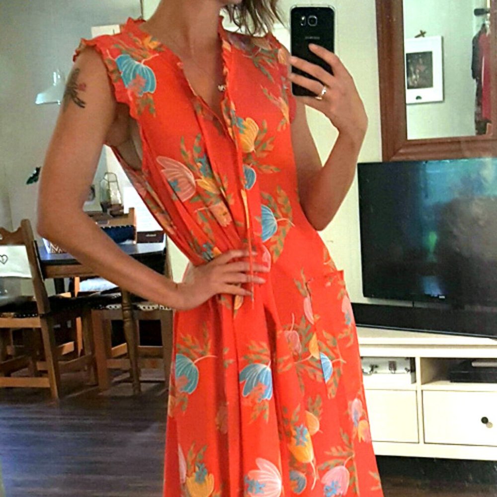 VINTAGE Komar batik a-line dress